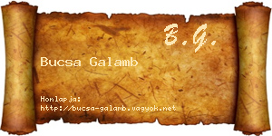 Bucsa Galamb névjegykártya